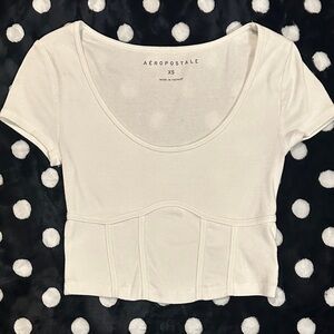 Aeropostale Women's White Crop Top